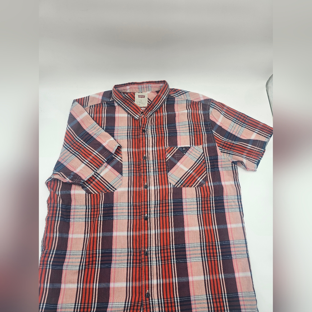 Levi's Men's Plaid Short Sleeve Shirt, Size‎ XL, Button-Up